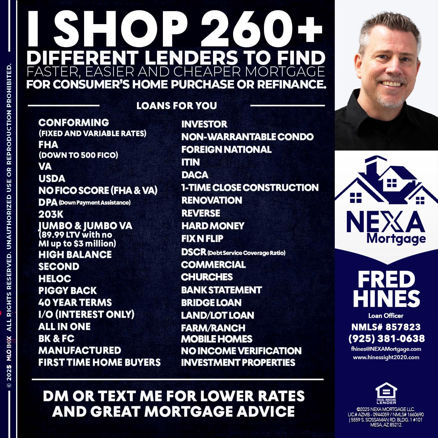 I SHOP +260 - Fred Hines -Loan Officer