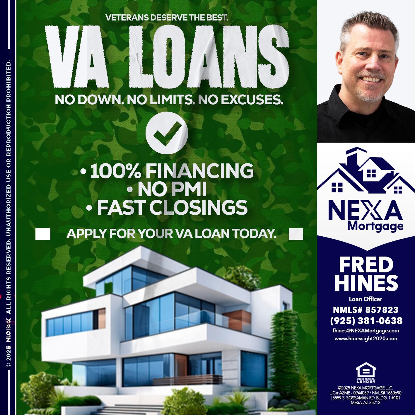 VA LOANS - Fred Hines -Loan Officer