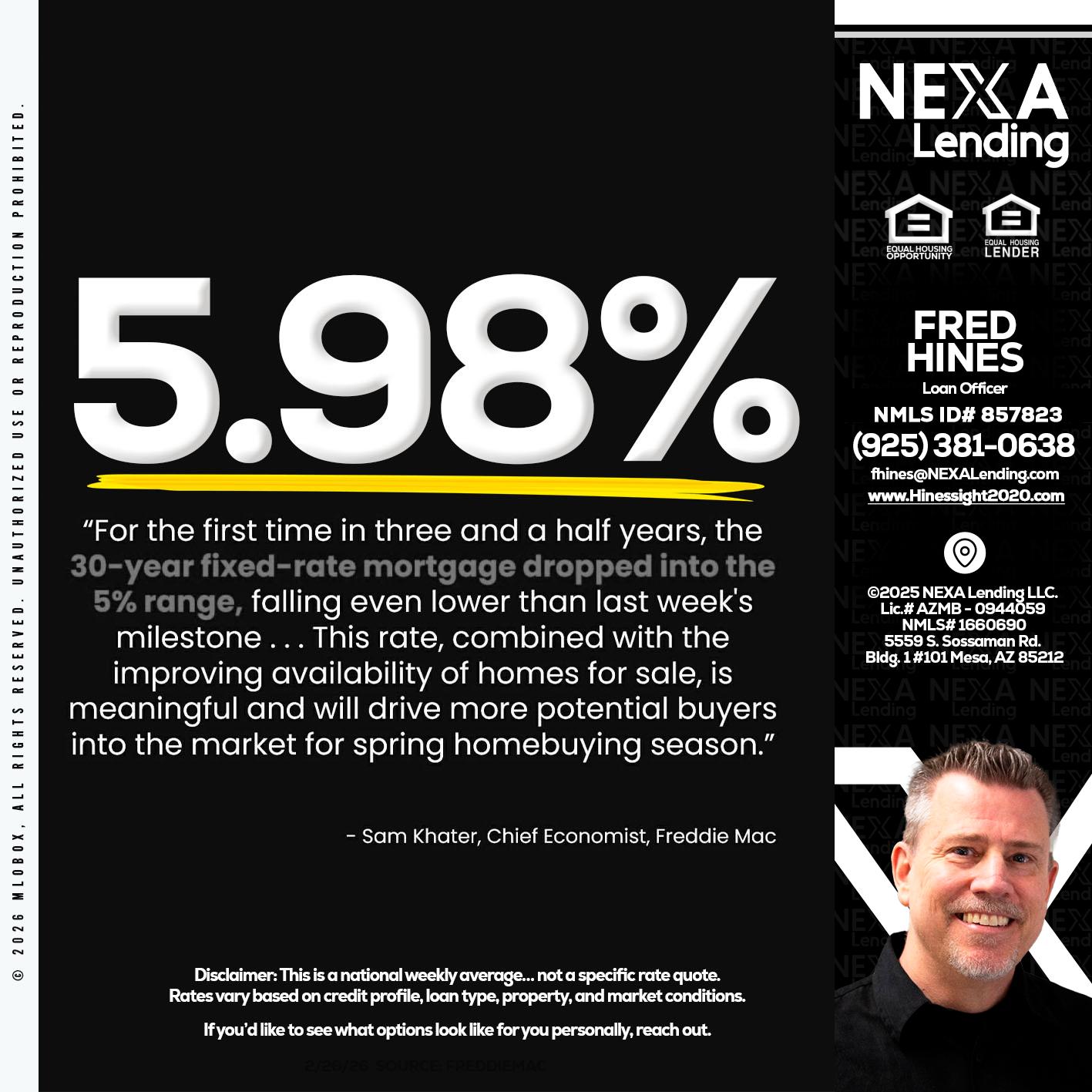 5.98% - Fred Hines -Loan Officer