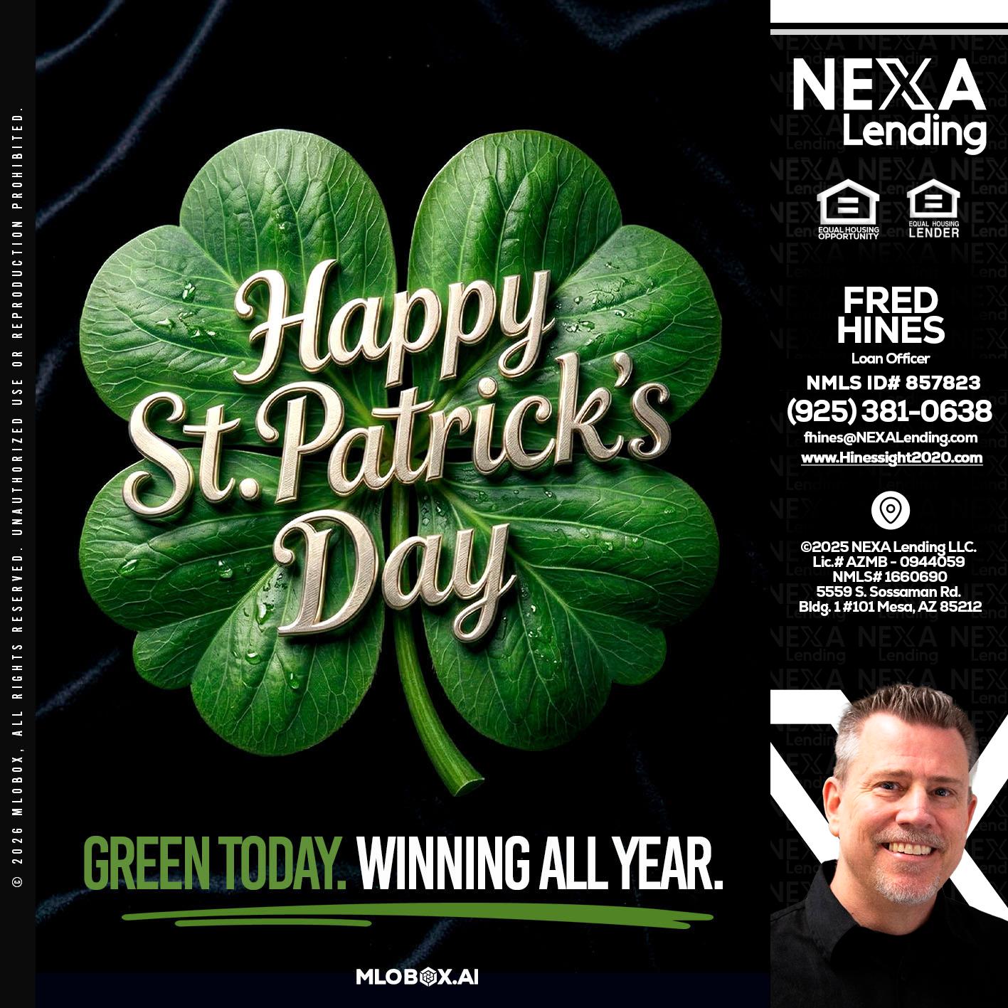 happy st. Patricks day - Fred Hines -Loan Officer