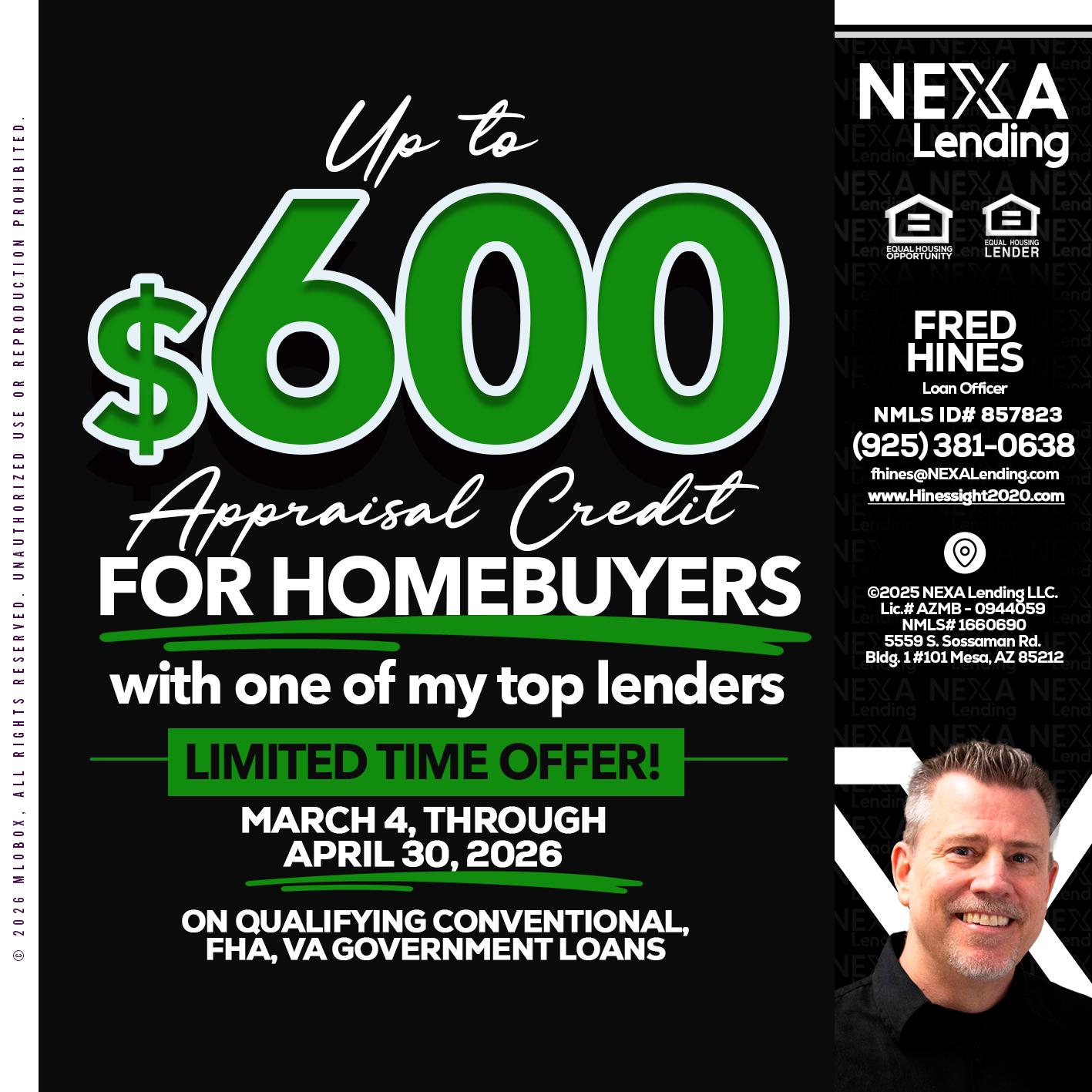 UP TO 600 - Fred Hines -Loan Officer